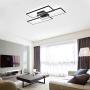 Ganeed Modern Ceiling Light,63W Dimmable LED Ceiling Lamp,3 Square Acrylic Black LED Chandelier,Flush Mount Ceiling Light Fixture for Dining Living Room Study Kitchen,3000-6500K