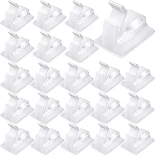 120 Pieces Mini Outdoor Cable Clips with Adhesive Tapes Self-Adhesive Hooks Wire Holder Light Clips Decoration Clips for Fairy Light (Medium, White) 120 Pieces Mini Outdoor Cable Clips with Adhesive Tapes Self-Adhesive Hooks Wire Holder Light Clips Decoration Clips for Fairy Light (Medium, White)