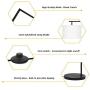 Congratsu Modern Floor Lamp with Linen Drum Shade Black Mid Century Indoor Pole Light with Edison E26 Base Nursery Standing Tall Lighting for Living Room Bedroom Office