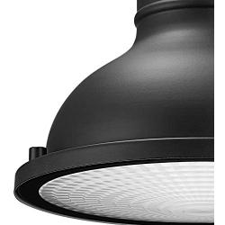 Globe Electric 44157 Harbor 1-Light Outdoor Indoor Wall Sconce, Matte Black, Clear Plastic Diffuser