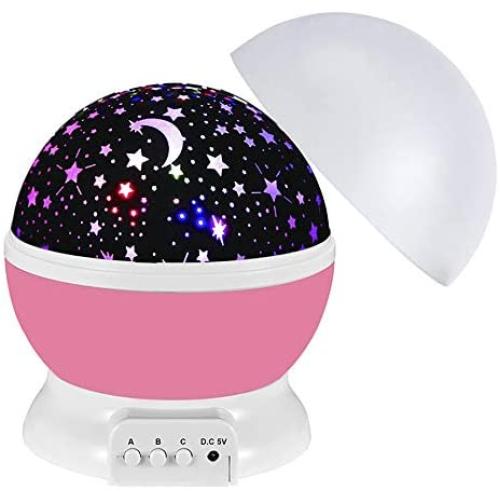 Star Projector Night Lights for Kids, Starry Moon Rotating Nightlight Star Lamp for Bedroom Birthdays Parties Toys for 3-12 Year Old Girls Boys Christmas Xmas Presents Gifts for Girls Age 3 4 5 6-12