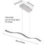 Create For Life Modern Wave LED Pendant Light Dimmable Fixture Modern LED Chandelier LED Hanging Light Fixture for Contemporary Living Room Dining Room Kitchen Island Table(Dimmable Remote Control)