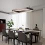 CCSUN Contemporary LED Acrylic Chandelier Dimmable,130w Rectangular Dining Room Pendant Light with Remote Control Modern Creative Ceiling Light Adjustable Height Island Lights for Living Room Kitchen