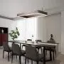 CCSUN Contemporary LED Acrylic Chandelier Dimmable,130w Rectangular Dining Room Pendant Light with Remote Control Modern Creative Ceiling Light Adjustable Height Island Lights for Living Room Kitchen