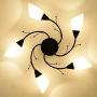 Semi Flush Mount Ceiling Light Fixture - FINXIN FXCL22 Modern Black Painting Pendant Light for Bedroom,Hallway,Kitchen and Dining Room (Black)