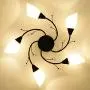 Semi Flush Mount Ceiling Light Fixture - FINXIN FXCL22 Modern Black Painting Pendant Light for Bedroom,Hallway,Kitchen and Dining Room (Black)