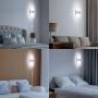 TRLIFE Modern Wall Sconces Set of Two, Plug in Wall Sconces 12W 6000K Cool White Acrylic Wall Sconce Lighting with 6FT Plug in Cord and On/Off Switch on The Cord