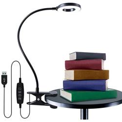 Clip on Lamp ,Eye-Caring Dimmable Book Light for Reading in Bed/Artwork/Bedside,360 °Flexible Gooseneck Desk Lamp, 3-Light Mode