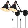 Plug in Wall Sconces Set of 2, PARTPHONER Swing Arm Wall Lamp with Dimmable On Off Switch, Metal Black Vintage Industrial Wall Mounted Lighting Reading Light Fixture for Bedside Bedroom Indoor Doorway Plug in Wall Sconces Set of 2, PARTPHONER Swing Arm Wall Lamp with Dimmable On Off Switch, Metal Black Vintage Industrial Wall Mounted Lighting Reading Light Fixture for Bedside Bedroom Indoor Doorway