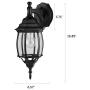 NOMA Four-Sided Outdoor Wall Lantern | Waterproof Down-Facing Lights | Black Finish with Clear Bevelled Glass Panels