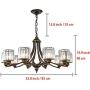 RuiWing 8 Lights Oil-Rubbed Bronze Traditional Chandelier Rustic Kitchen Island Lighting Fixtures, Retro Crystal Chandelier Lighting Hanging Light for Dining Room Bedroom Foyer RuiWing 8 Lights Oil-Rubbed Bronze Traditional Chandelier Rustic Kitchen Island Lighting Fixtures, Retro Crystal Chandelier Lighting Hanging Light for Dining Room Bedroom Foyer