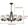 RuiWing 8 Lights Oil-Rubbed Bronze Traditional Chandelier Rustic Kitchen Island Lighting Fixtures, Retro Crystal Chandelier Lighting Hanging Light for Dining Room Bedroom Foyer