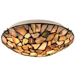 Artzone 12'' Flush_Mount_Light, Natual-Stone-Ceiling-Lights, 2-Light Mosaic Ceiling Light, Ceiling Mount Light, Kitchen Light Fixture