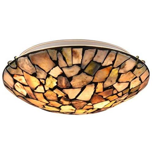 Artzone 12'' Flush_Mount_Light, Natual-Stone-Ceiling-Lights, 2-Light Mosaic Ceiling Light, Ceiling Mount Light, Kitchen Light Fixture