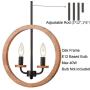 2-Light Farmhouse Chandelier Globe Wood Pendant Light Vintage Walnut Hanging Lights Fixtures