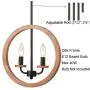 2-Light Farmhouse Chandelier Globe Wood Pendant Light Vintage Walnut Hanging Lights Fixtures