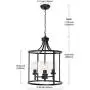 VINLUZ Industrial Pendant Lighting Black 3-Light Kitchen Island Chandeliers Modern with Clear Glass Shade, Foyer Farmhouse Lighting Fixture Ceiling Hanging for Dining Room Entryway