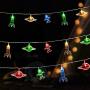 20 LED Childrens Room LED String Light Astronaut Spaceship Rocket Pendants Holiday Party Lights Wall Window Nursery or Kids room Decor Wedding Around the Garden Party Patio Christmas (multicolour)