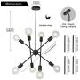 BONLICHT Black Sputnik Chandeliers 8 Light Vintage Industrial Semi Flush Mount Ceiling Light Mid Century Modern Pendant Lighting for Kitchen Dining Room Foyer Hallway BONLICHT Black Sputnik Chandeliers 8 Light Vintage Industrial Semi Flush Mount Ceiling Light Mid Century Modern Pendant Lighting for Kitchen Dining Room Foyer Hallway