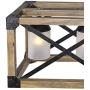 LALUZ Wood Kitchen Island Farmhouse Pendant Lighting Hanging Fixture for Dining Room, 4 Glass Globes, A02989
