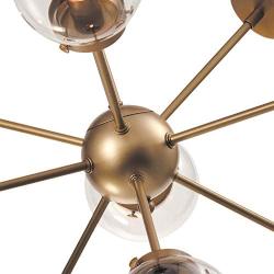 Maxax Sputnik Chandelier 9 Lights Gold Brushed Brass Modern Pendant Lighting Glass Vintage Ceiling Light Fixture for Kitchen Dining Room Bedroom - ETL Listed