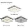 Horisun LED Dimmable Flush Mount Ceiling Light, Fashion Designed Crystal Chandelier Lighting Fixture, ETL Listed 16-inch 2640LM 4000K Pendant Lamp for Dinning Room, Bedroom, Livingroom