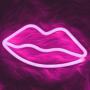 LED Pink Lip Neon Light, Cute Neon Lip Sign, Room Decor Battery or USB Powered 4.5V Art LED Decorative Lights Night Lights Indoor for Home, Bedroom, Office,Dorm,Party (Pink Lip)