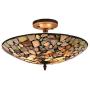 Tiffany Ceiling Lamp, Artzone Handcrafted Ceiling Flush Mount Light, Tiffany Lamp Ceiling for Foyer, Living Room, Dining Room, Bedroom, Bathroom - 16'' Natural Stone Lampshade