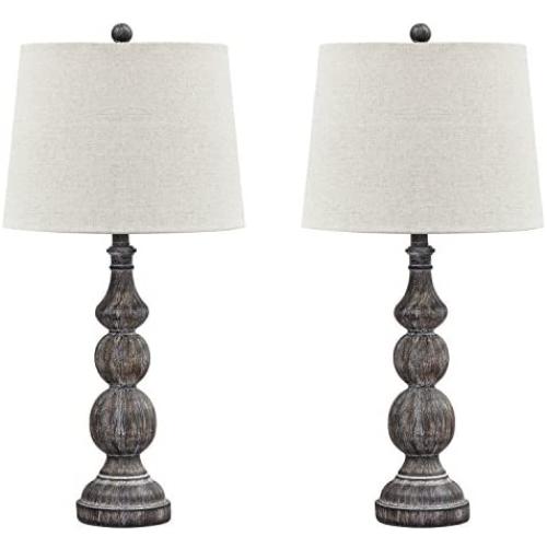 Signature Design by Ashley - Mair Poly Table Lamp - Set of 2 - Timeworn Finish - Black