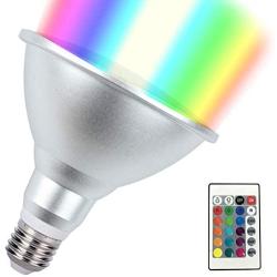PAR38 LED Flood Light Bulb 30W, RGB+Warm White Color Changing Spotlight Bulb with Remote Control, Waterproof Light for Courtyard Lawn Home Living Room Party Decoration,Indoor/Outdoor