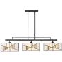 Oswell Black Large Linear Island Pendant Chandelier 42 1/2'' Wide Mission Tiffany Style Art Glass 3-Light Fixture for Kitchen Island Dining Room - Robert Louis Tiffany