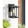Beionxii Outdoor Wall Lights | Set of 2 Exterior Light Fixtures Wall Mount Sconces, Sand Textured Black with Clear Glass(9''W x 13.5''H) - A197W-2PK