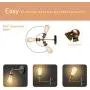 Tipace Industrial Black Metal Retro Edison Wall Light Fixture 2 Pack , Brass Arm Swing Small Wall Sconce for Farmhouse Bedroom Kitchen Living Rooms Aisle Gallery Barn(Bulbs not Included)