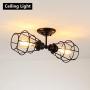 KOONTING 2-Light Industrial Bathroom Vanity Light, Metal Wire Cage Wall Sconce, Vintage Edison Wall Lamp Light Fixture for Bathroom Dressing Table Mirror Cabinets Vanity Table Living Room Porch.