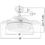 42'' Modern Retractable Ceiling Fan with Dimmable LED Light and Remote Control for Living Room Bedroom Restaurant, Silver Brushed Nickel
