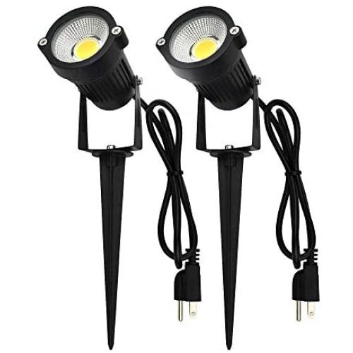 J.LUMI GSS6005 Outdoor LED Spotlights 5W, 120V AC, 3000K Warm White, Outdoor Use, Metal Ground Stake, Flag Light, Outdoor Spotlight with Stake, UL Cord 3-ft with Plug (Pack of 2) J.LUMI GSS6005 Outdoor LED Spotlights 5W, 120V AC, 3000K Warm White, Outdoor Use, Metal Ground Stake, Flag Light, Outdoor Spotlight with Stake, UL Cord 3-ft with Plug (Pack of 2)