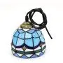 Stained Glass Plug in Hanging Pendant Light Ceiling Lighting Lamp Fixture Stained Glass Shade Perfect Vintage Swag Ceiling Lamp for Dining Room, Bedroom or Porch