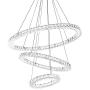 SILJOY Three Rings Chandelier Lighting (11.8-19.7 - 27.6 Inches) K9 Crystal Ceiling Light Fixture Galaxy Style Decor LED Lighting for Dining Room, Entry, Hallway, Hotel.