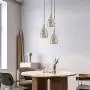 LBTSMUK White Crystal Swag Lights with 16 Plug-in FT Cord & On/ Off Dimmer Switch, Metal Hanging Pendant Light, Rustic Hanging Lamps for Kitchen Island Living Room Hallway