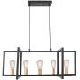 Modern Kitchen Island Light Industrial Ceiling Chandelier Light Fixture Pendant Lighting Ceiling Lamp for Kitchen Island, Dining Room, Living Room 5 Light, Black