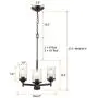 JAZAVA 3-Lights Modern Chandeliers , Pendant Lighting Hanging Adjustable Island Light,Semi Flush Ceiling Lights for Dinging Living Room Bedroom,Clear Seeded Glass