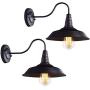 Ncmoyin Vintage Wall Sconce Farmhouse Barn Gooseneck Wall Light Retro Shade for Kitchen Dining Room Loft Coffee Bar (Pack of 2)
