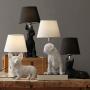 WYHM Bedroom Table Lamp Black Nightstand Lamps with Fabric Shade Artificial Dog Resin Base Bedside Dask Lamp for Living Room Bedroom Office Side Lamp (Color : Corgi 16.5x10.2)