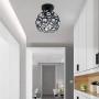 FRIXCHUR Hallway Ceiling Light Mini Crystal Chandelier Semi Flush Mount Ceiling Light Close To Ceiling Lighting Bedroom Kitchen Living Room Modern Pendant Lighting Fixture,E26 Base,Black