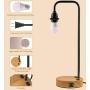 Bedside Table Lamp,Touch Control Table Lamp,Camroop 3 Way Dimmable Nightstand Lamp with Two USB Charging Ports and Two Outlets for Bedroom, Living Room, College Dorm,Kids Room(LED Bulb Included)