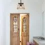Rustic Flush Mounted Ceiling Light Fixture Modern Farmhouse Pendant Chandeliers Metal Wood Island Lamp E26 Bulbs, 1 Socket,Pendent