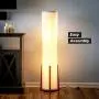 Brightech Parker - Decorative Tower Shade Floor Lamp for Living Rooms - Contemporary Column Lamp - Soft Light for Bedroom Standing 48 Inches (4) Tall - Asian Design w/Wood Frame - Incl. 2 LED Bulbs