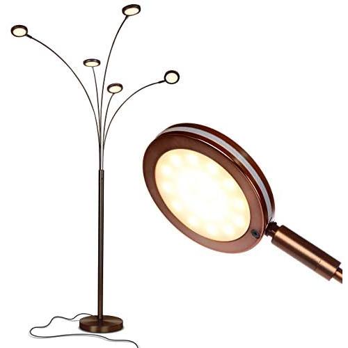 Brightech Orion - Super Bright, Modern LED Arc Lamp - 5 Adjustable Arms & Light Heads Arch Over The Couch - Standing Tree Lamp for Living Rooms - Bright Hanging Lighting - Oil Rubbed Bronze