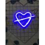 QiaoFei Neon Light,LED Cupids Bow Sign Shaped Decor Light,Heart Night Lamps Love Marquee Letter Sign Gifts for Christmas,Birthday Party,Kids Room,Living Room,Wedding Party(Blue)