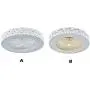 KWOKING Lighting Modern Circular Ceiling Fans with Lights 21.5'' Wide LED Flush Mount Ceiling Light with Remote Control 3 Blades Dimmable Hanging Lamp for Living Room Dining Room Style A